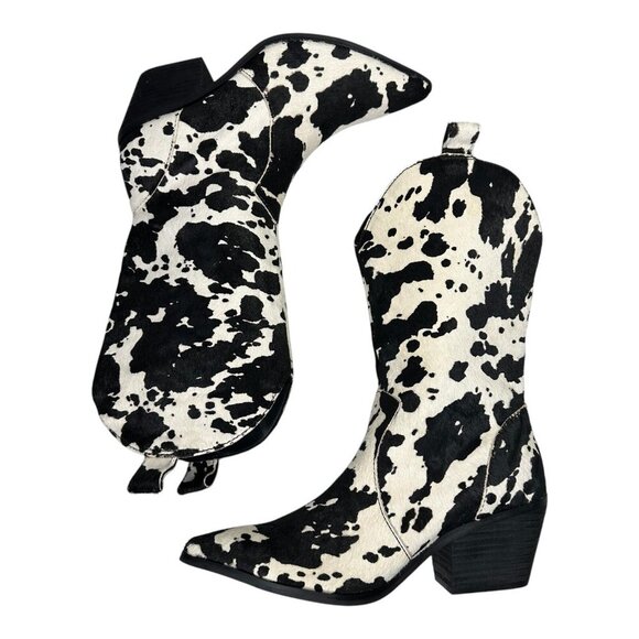 Dingo Women's Live A Little Cowprint Leather Boots Sz: 8 - Picture 6 of 10